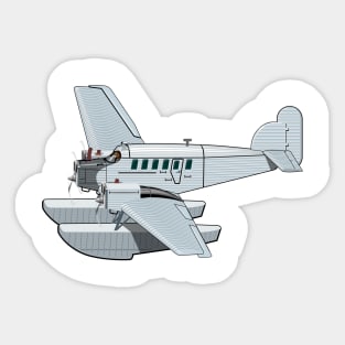 Cartoon retro hydroplane Sticker